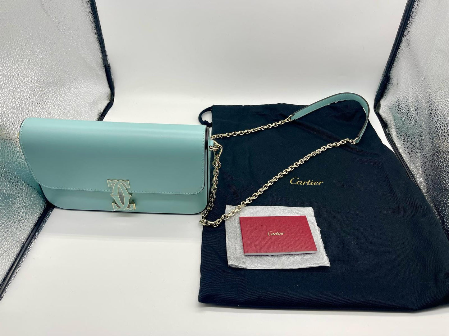 Cartier C de Cartier Clutch in Turquoise Calfskin