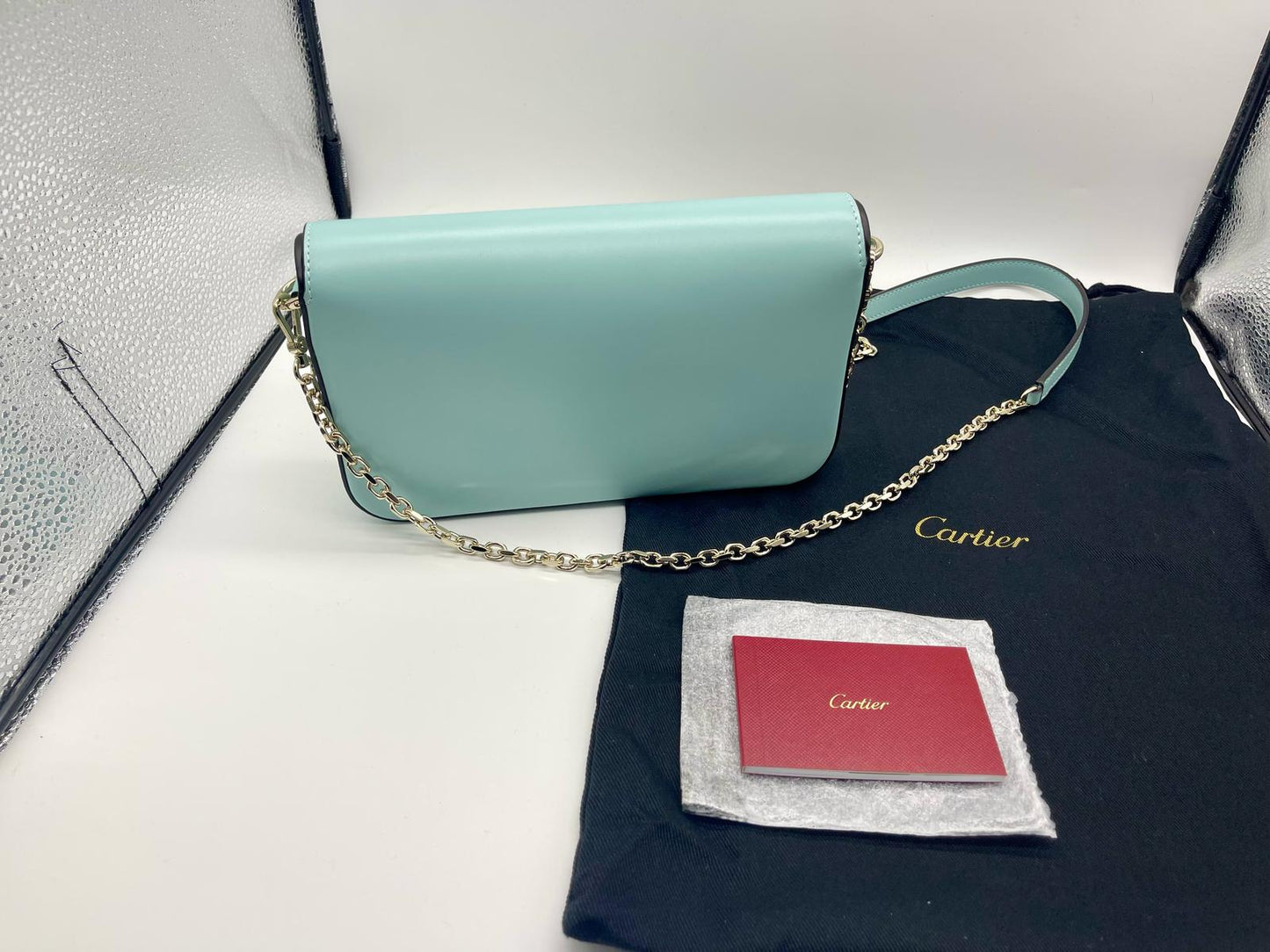 Cartier C de Cartier Clutch in Turquoise Calfskin