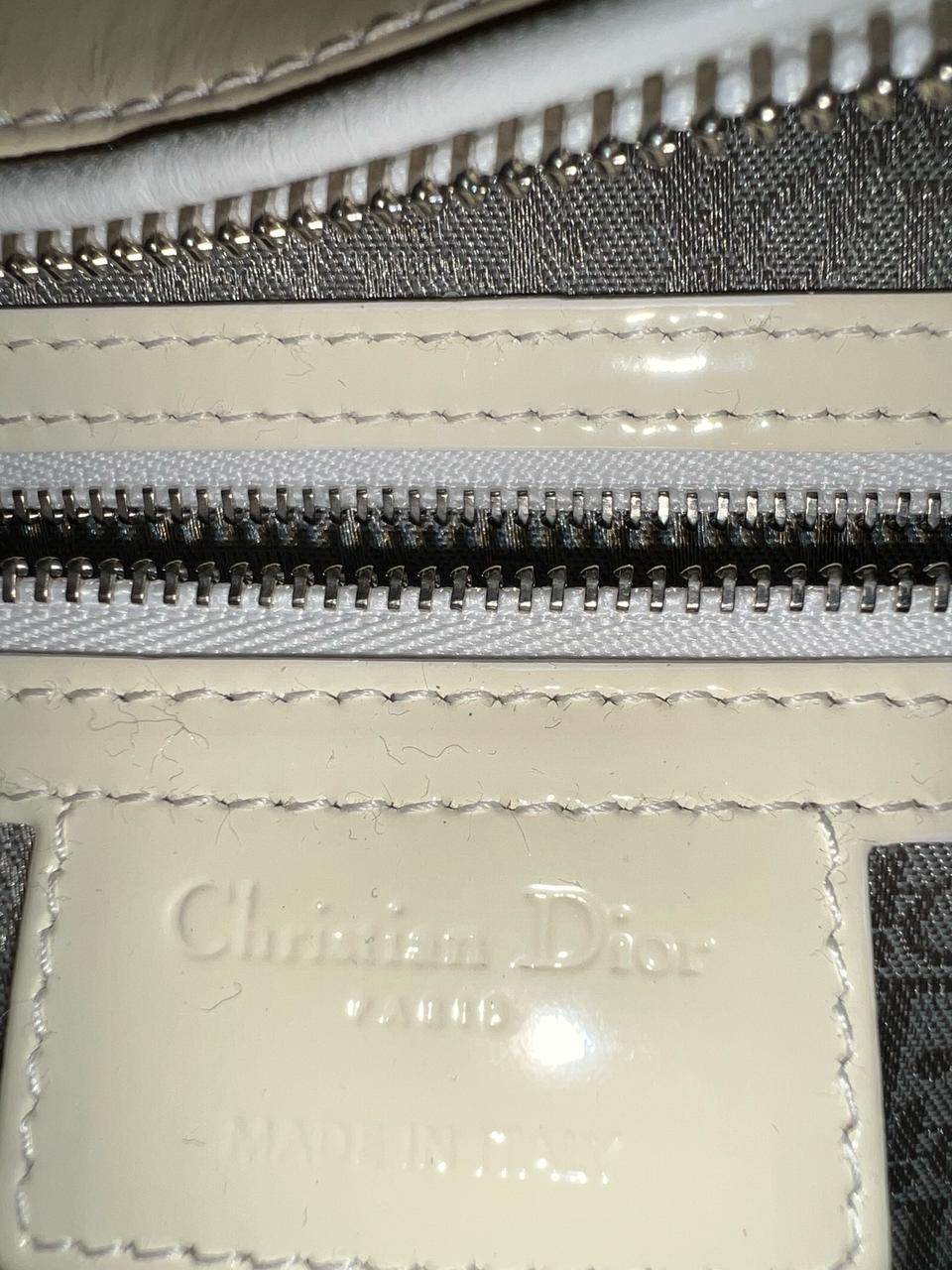 Large Lady Dior Tote – Patent Cannage Leather in Cream