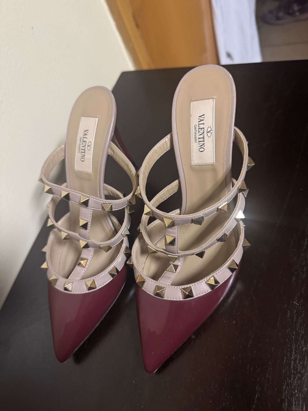 Valentino Garavani Rockstud Patent Leather Mules