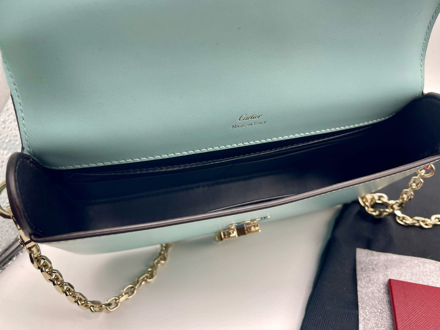 Cartier C de Cartier Clutch in Turquoise Calfskin