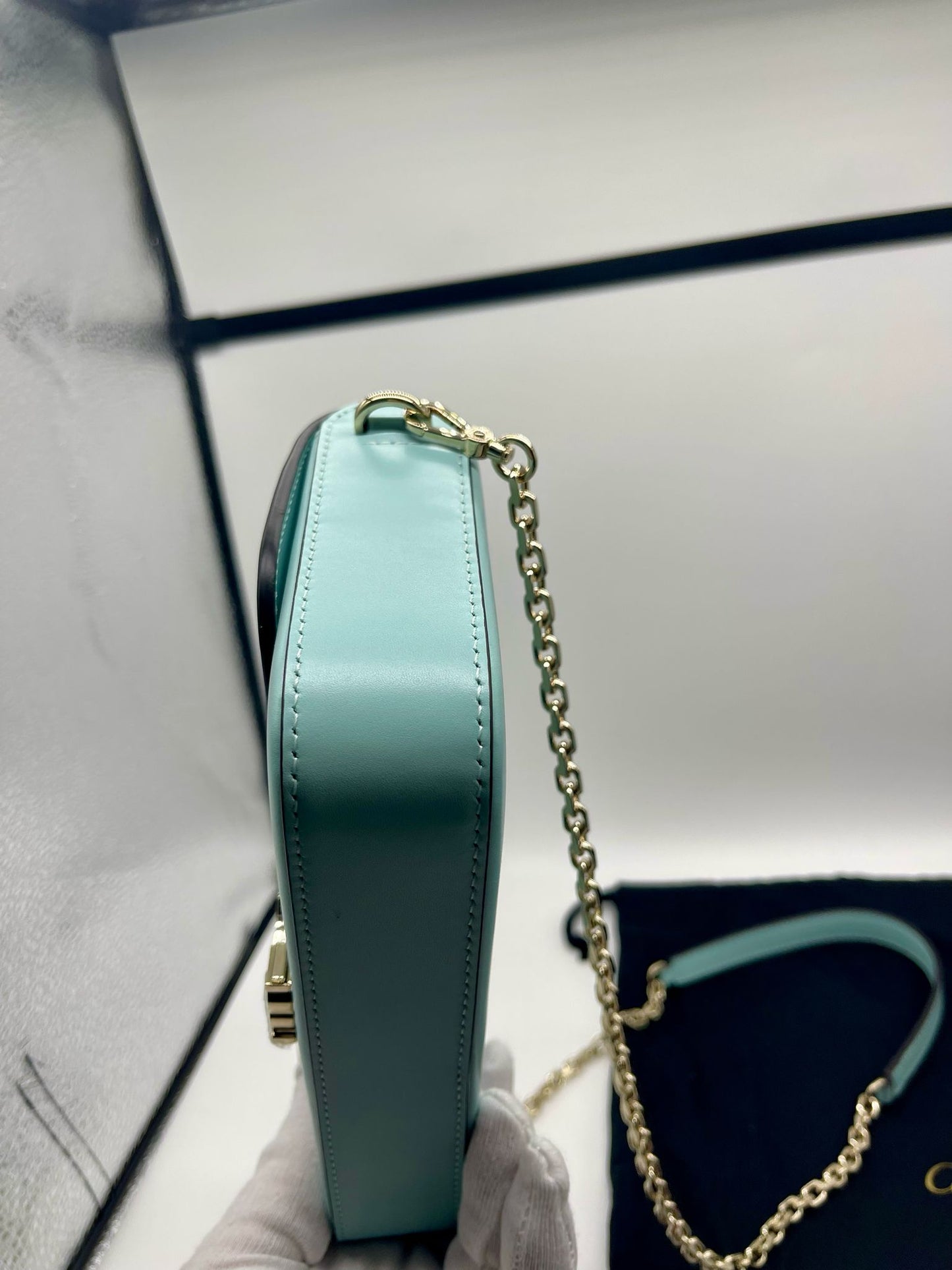 Cartier C de Cartier Clutch in Turquoise Calfskin