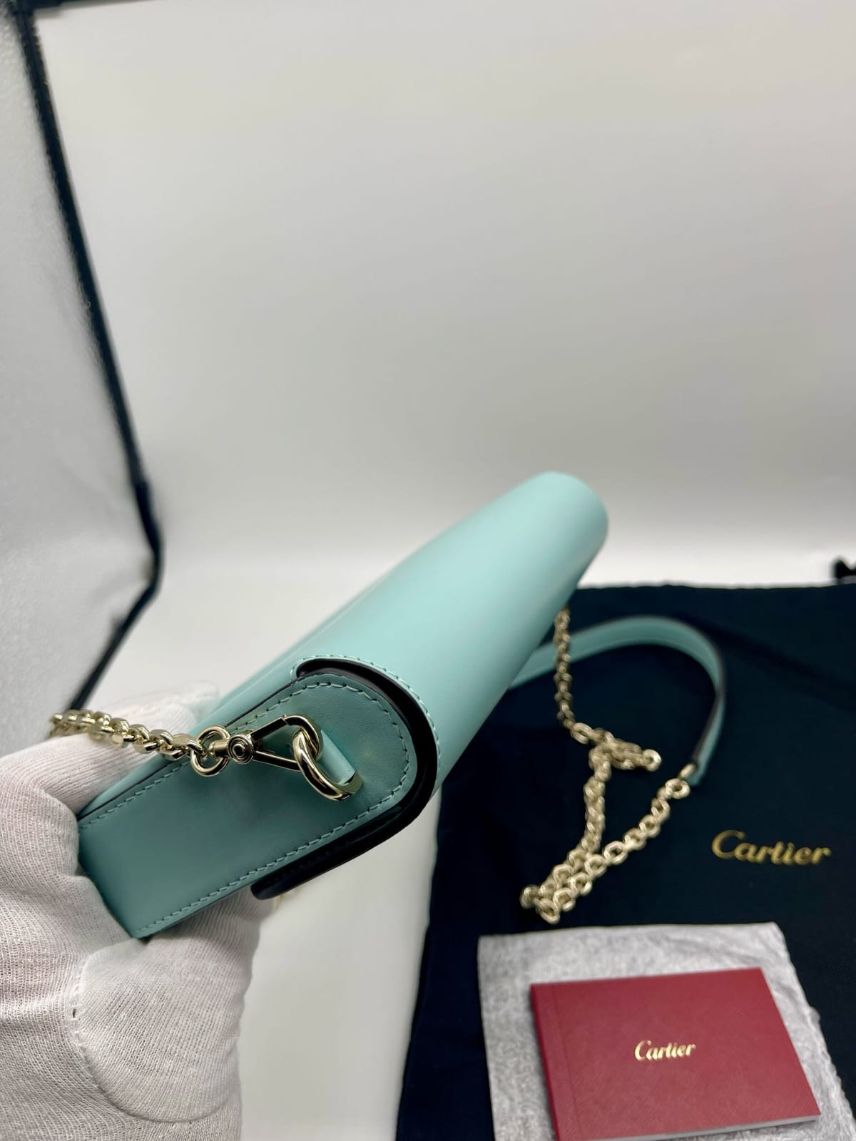 Cartier C de Cartier Clutch in Turquoise Calfskin