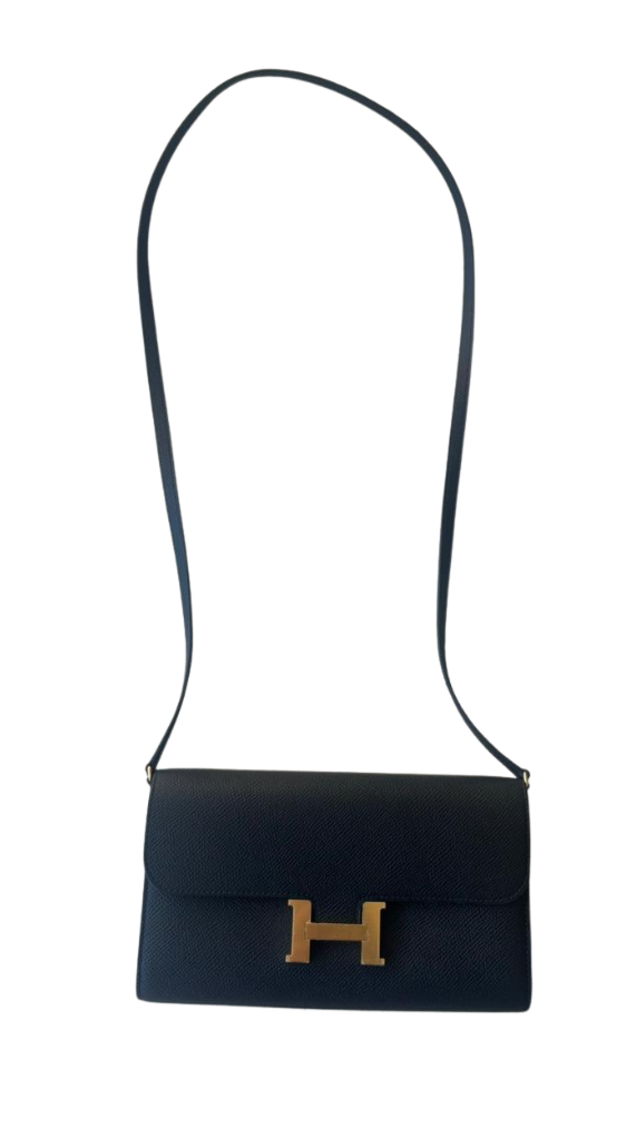 Hermes Constance To Go wallet black (Epsom calfskin and Cordage canvas)