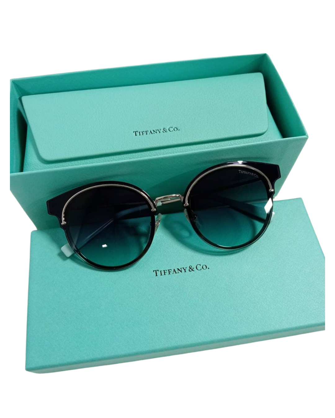 Tiffany & Co. Round Sunglasses – Black & Silver Frame