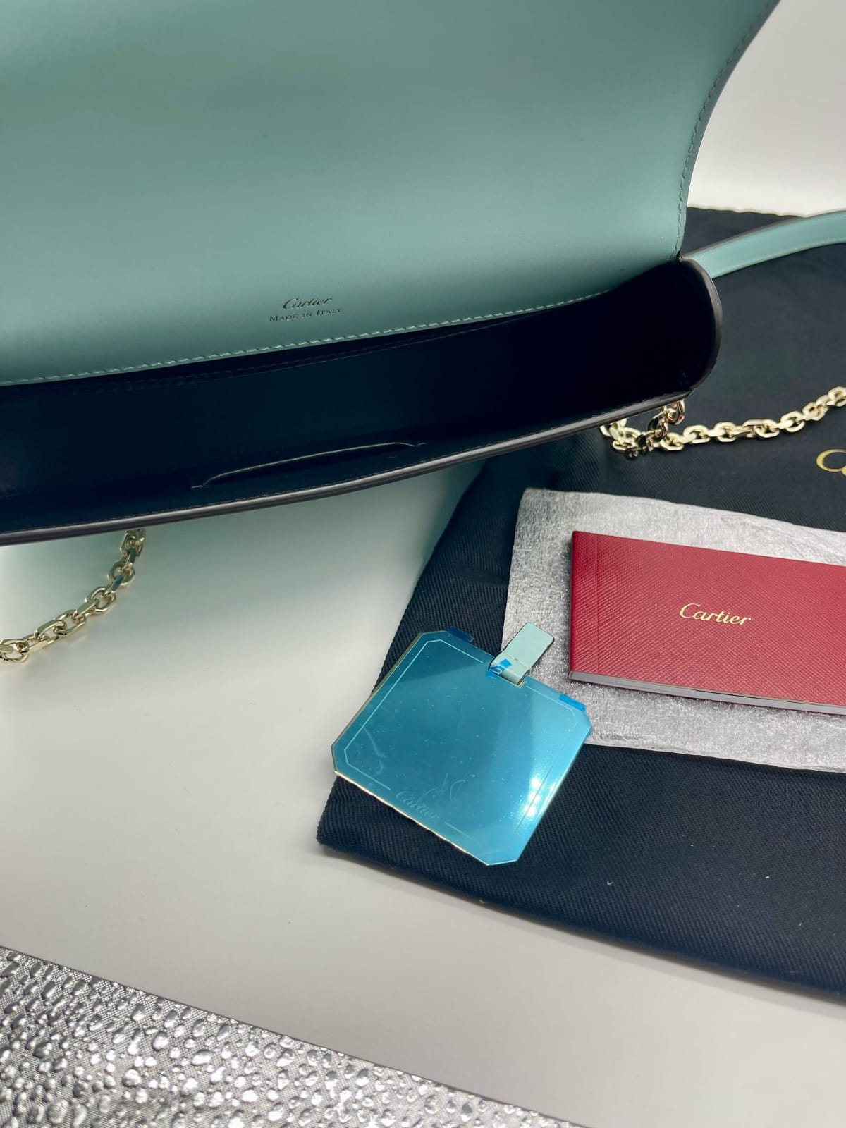 Cartier C de Cartier Clutch in Turquoise Calfskin