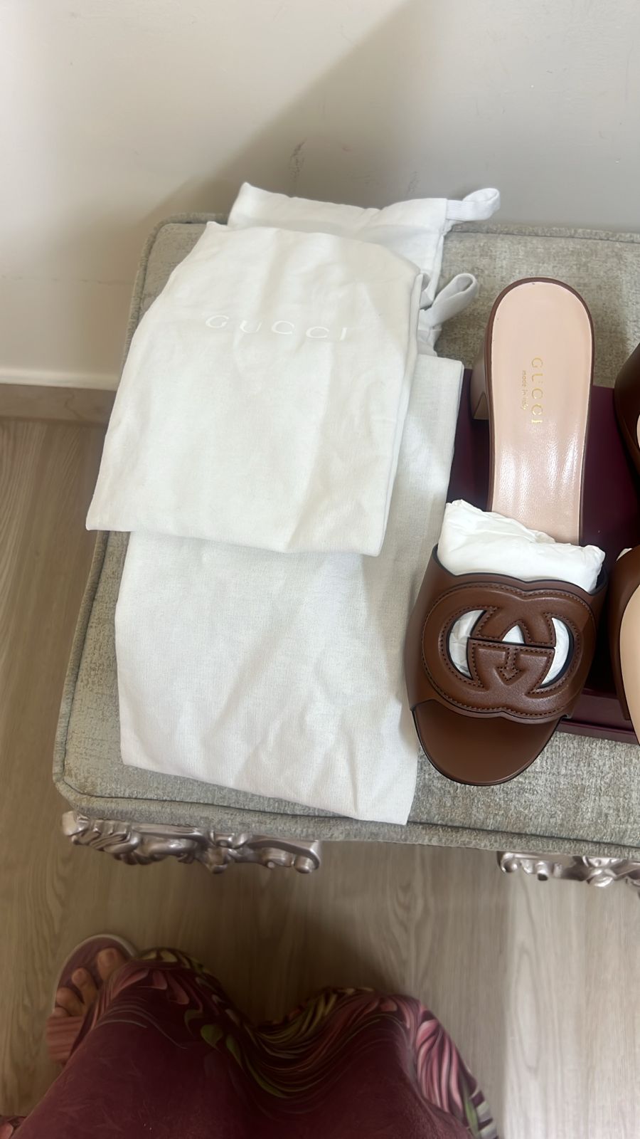 Gucci Leather Heeled Mules in Brown - 36,5