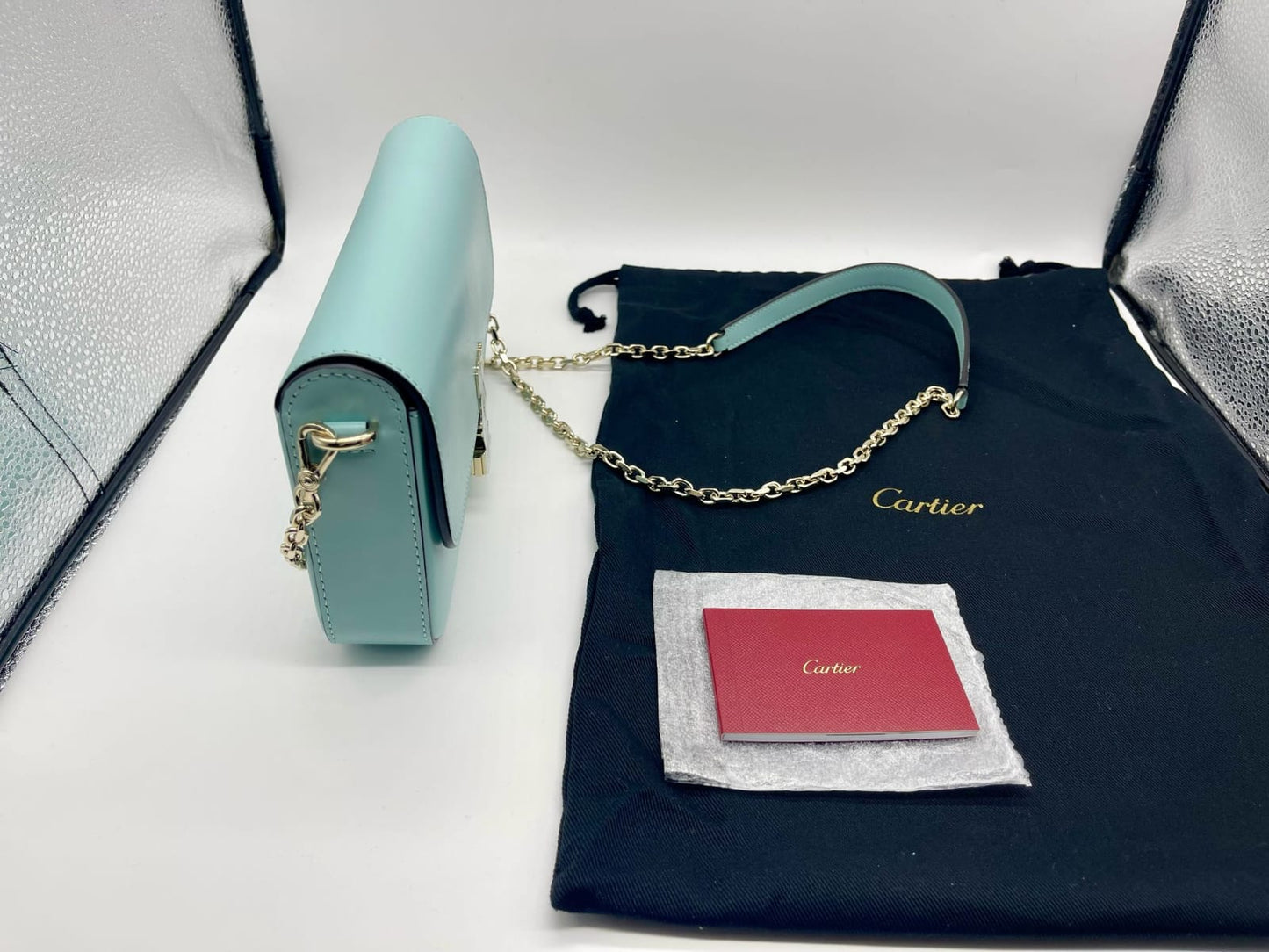 Cartier C de Cartier Clutch in Turquoise Calfskin