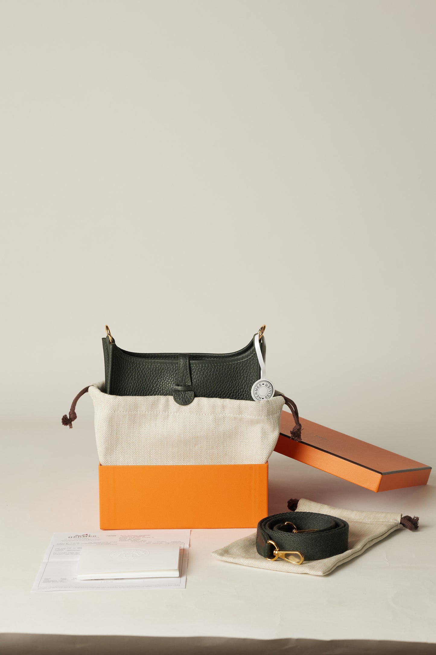 Hermès Evelyne TPM Bag in Vert Mangrove Clemence Leather