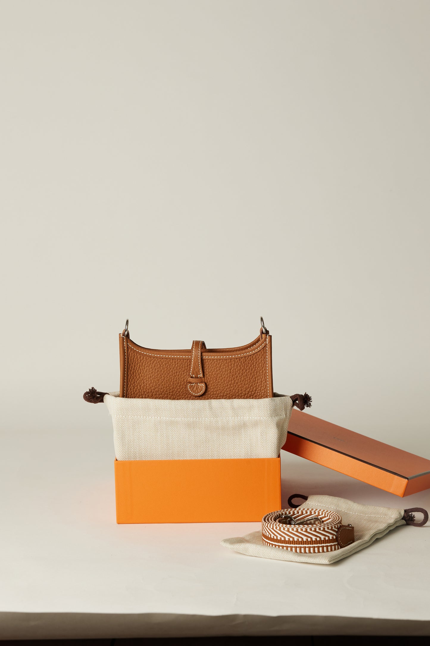 Hermès Evelyne TPM Bag in Gold Clemence Leather