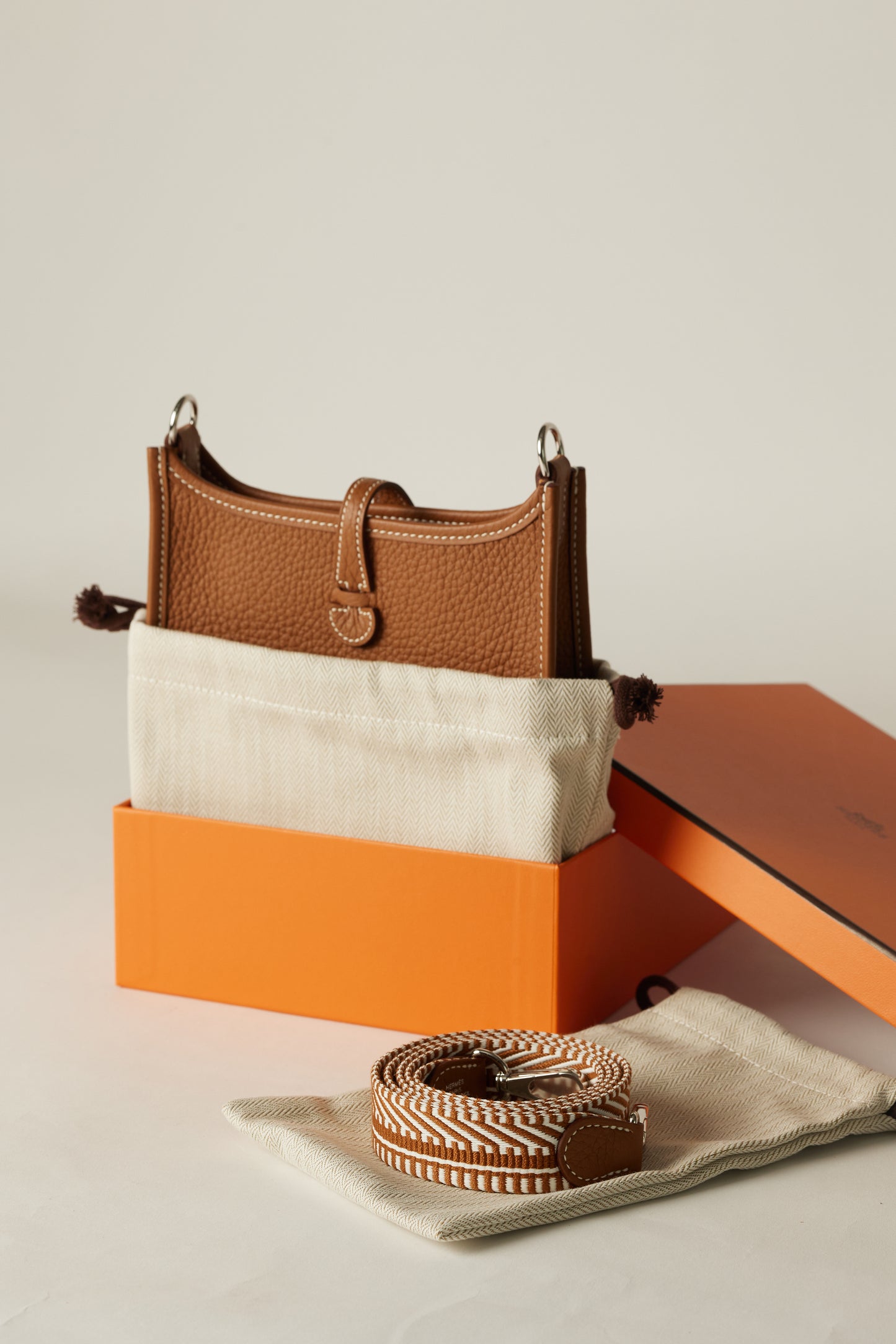 Hermès Evelyne TPM Bag in Gold Clemence Leather