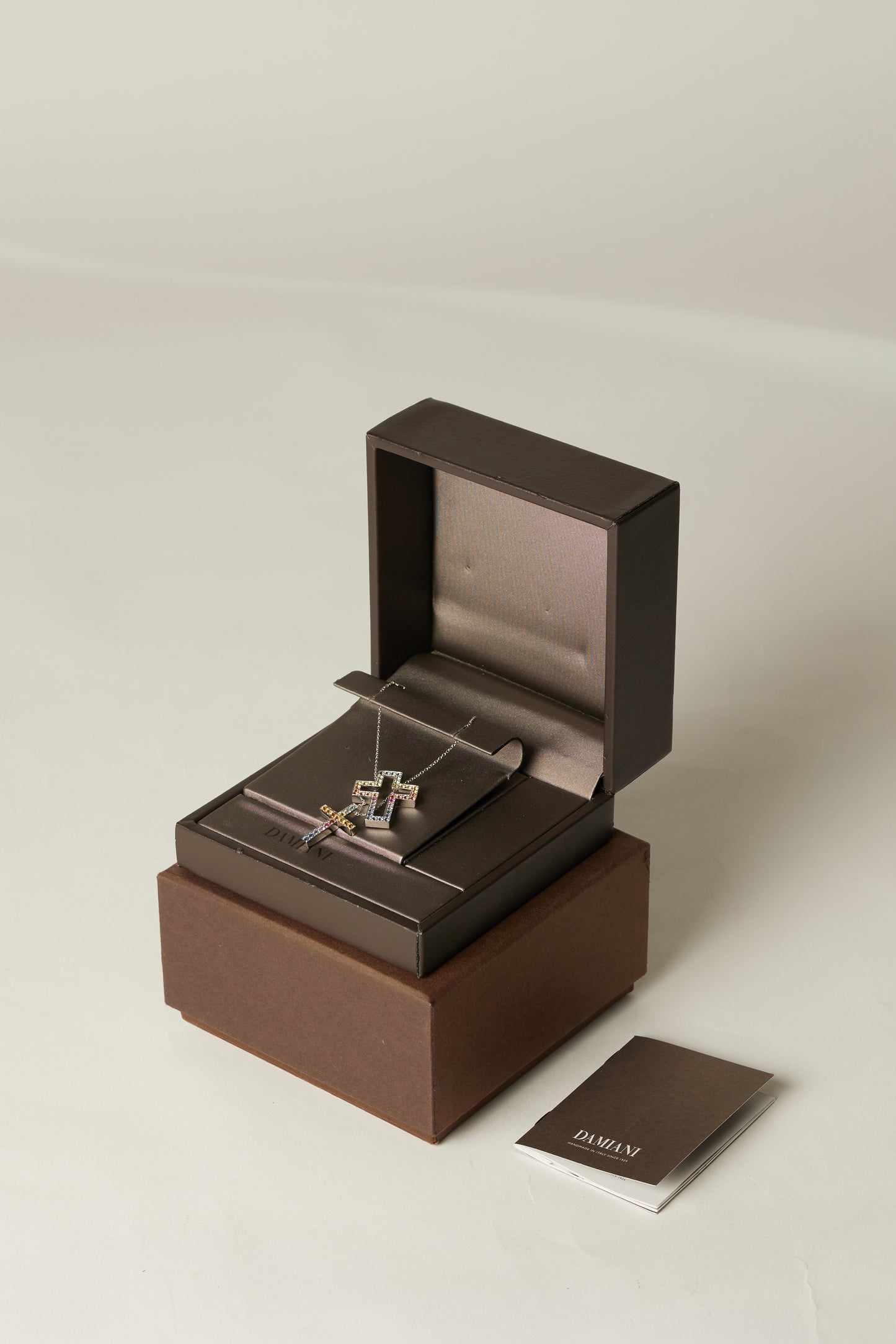 Damiani Multicolor Gemstone Cross Necklace