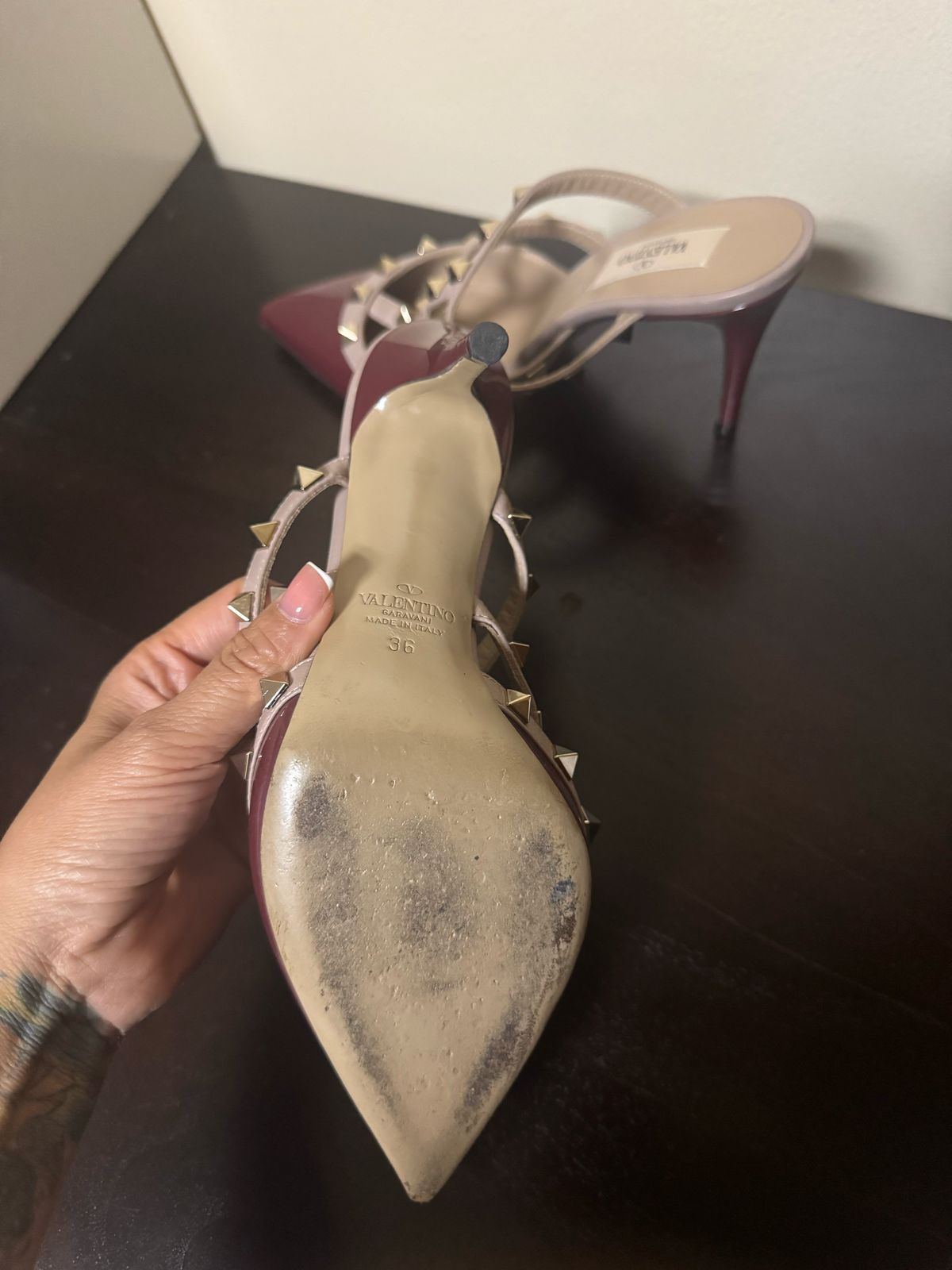 Valentino Garavani Rockstud Patent Leather Mules