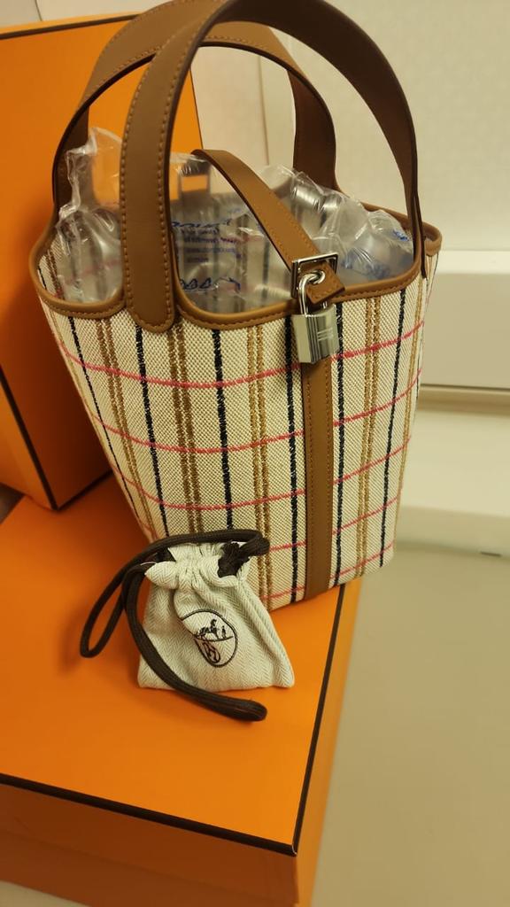 Hermes Picotin 18 Broderie Couverture Carre Rose Pop Toile Palladium Hardware