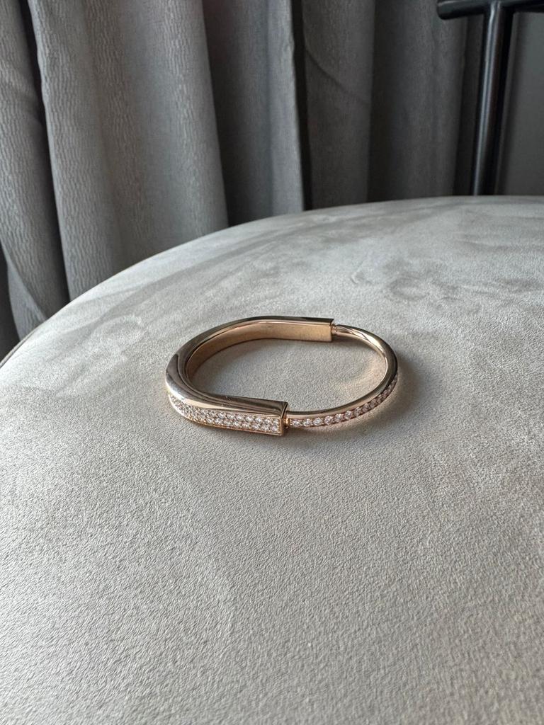 Tiffany & Co. Lock Bracelet – Full Pavé Diamonds in 18k Rose Gold (4.99 ct)
