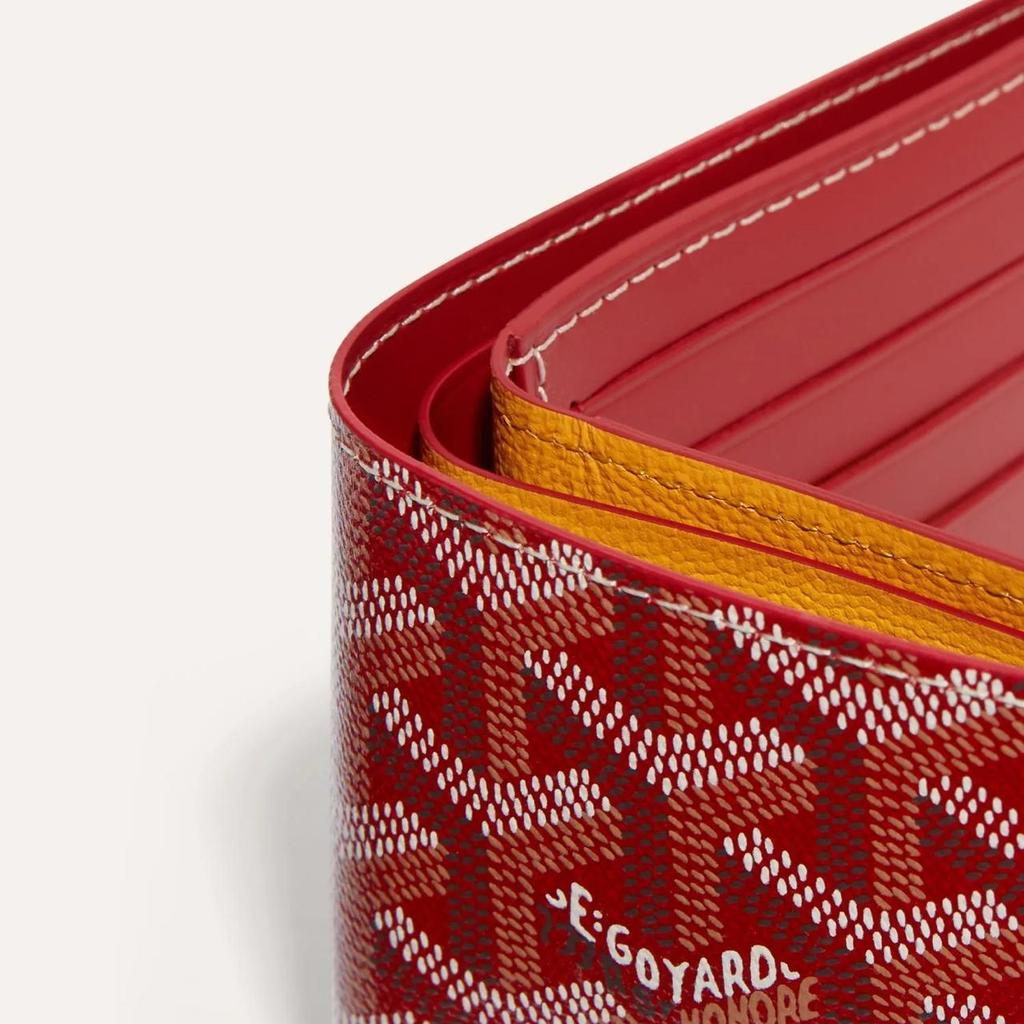 Goyard Monogram Canvas Petit Portefeuille zippe Bifold Wallet Red
