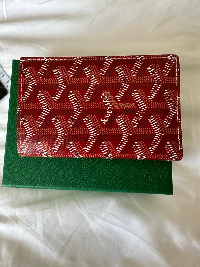 Goyard Monogram Canvas Petit Portefeuille zippe Bifold Wallet Red