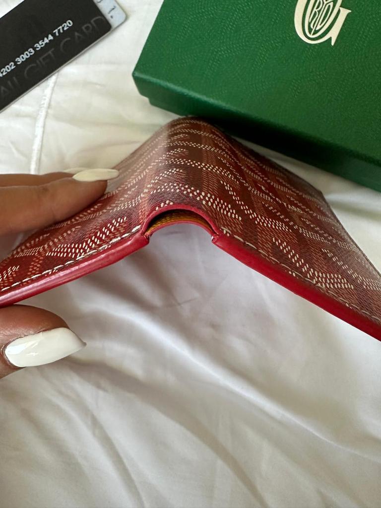 Goyard Monogram Canvas Petit Portefeuille zippe Bifold Wallet Red