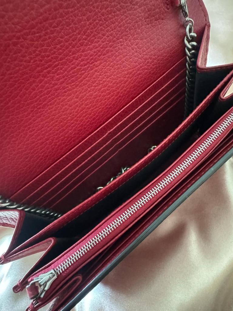 Gucci Red Leather Super Mini Dionysus Crossbody Bag