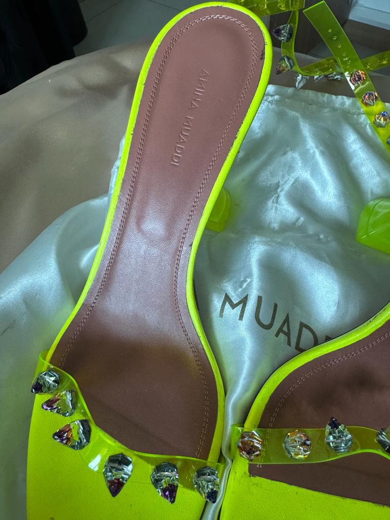 Amina Muaddi Julia vinyl sandal Size 40