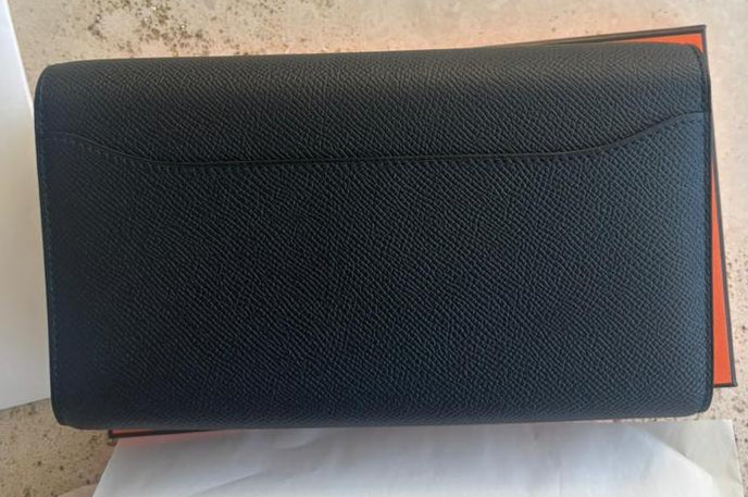 Hermes Constance To Go wallet black (Epsom calfskin and Cordage canvas)