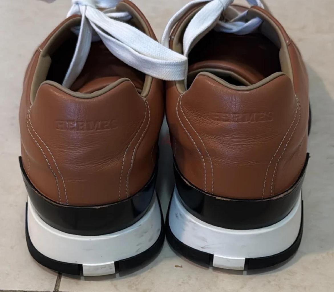 Hermes Tan Leather H Logo Low-Top men sneakers 44,5