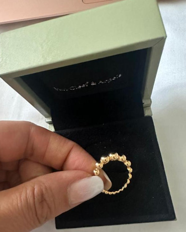 Van Cleef & Arpels Perlée pink gold ring
