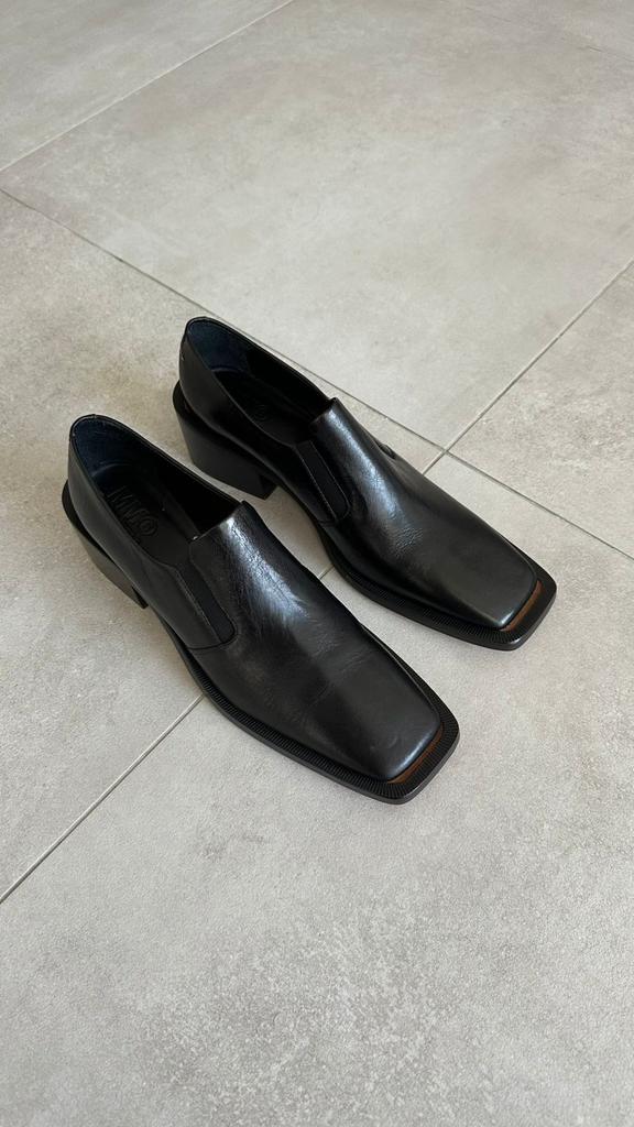 MM6 Maison Margiela Black Square Toe Loafers
