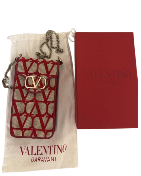 Valentino Garavani Locò Toile Iconographe Phone Pouch