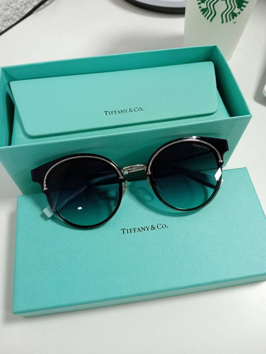 Tiffany & Co. Round Sunglasses – Black & Silver Frame