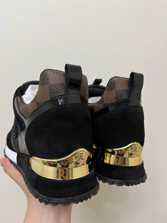 Louis Vuitton Run Away Sneakers – Damier & Black Mesh - 37