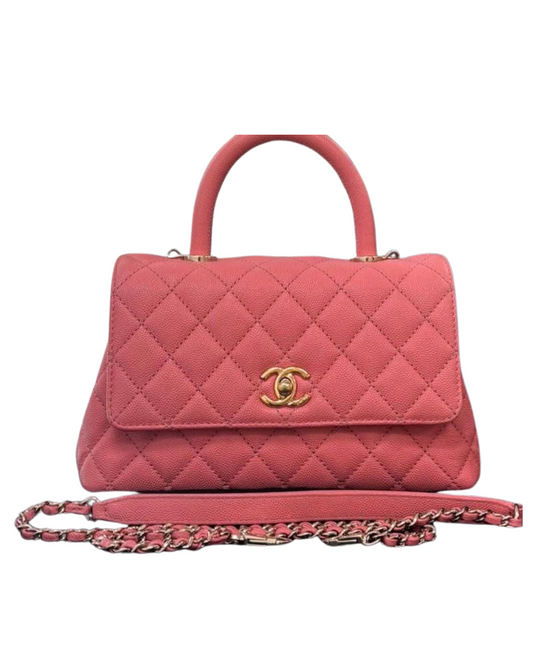 Chanel Coco Handle Mini – Caviar Leather in Coral Pink