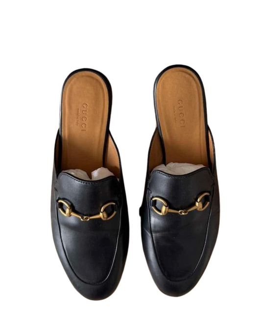Princetown Horsebit-detail leather mules black
