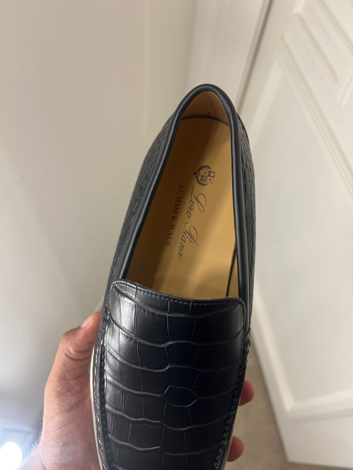 Loro Piana SUMMER WALK ダークネイビーモカシン　サイズ44 Loro Piana Summer Walk Moccasin - Alligator Leather – TheDrop