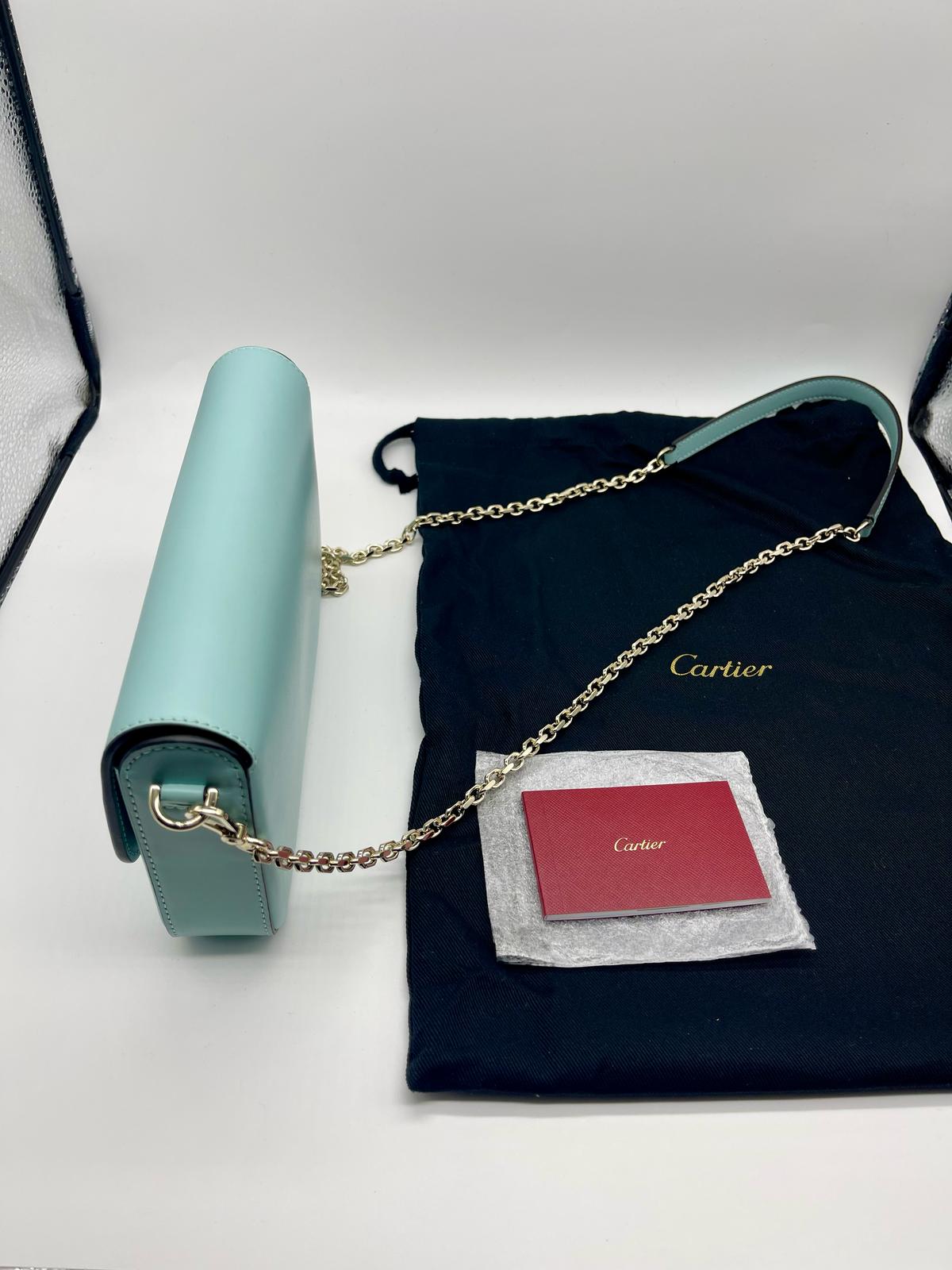Cartier C de Cartier Clutch in Turquoise Calfskin
