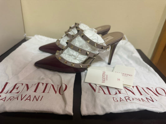 Valentino Garavani Rockstud Patent Leather Mules