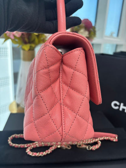 Chanel Coco Handle Mini – Caviar Leather in Coral Pink