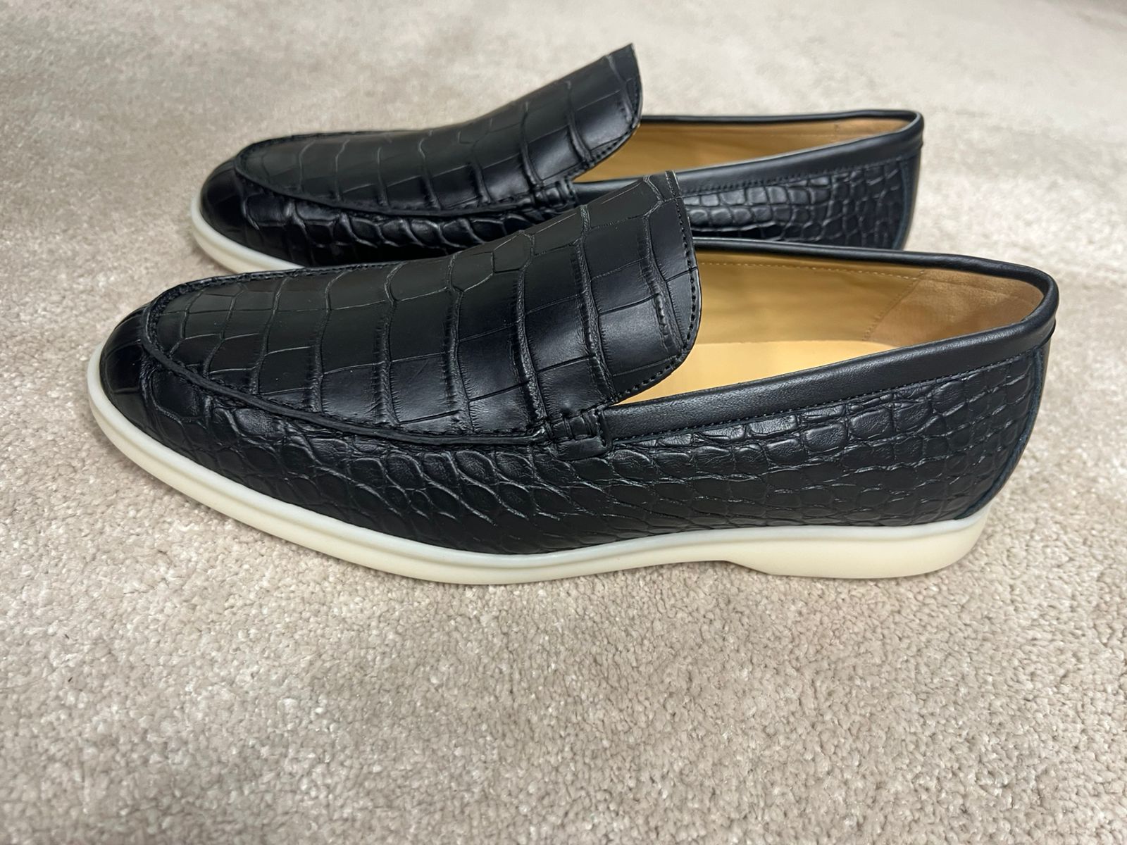 Loro Piana SUMMER WALK ダークネイビーモカシン　サイズ44 Loro Piana Summer Walk Moccasin - Alligator Leather – TheDrop