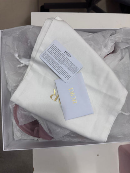 Dior Rose Nude Calfskin Logo Sandals - 37