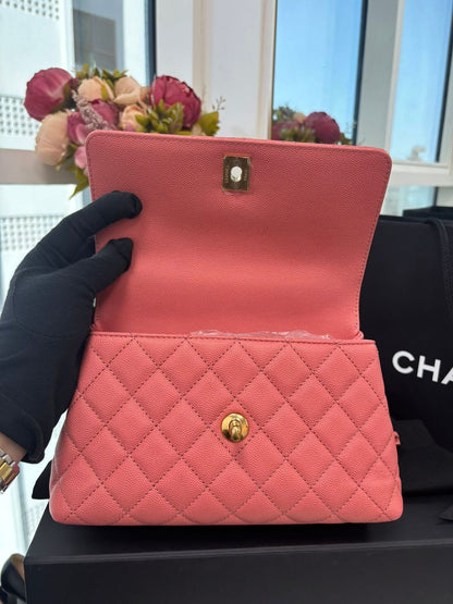 Chanel Coco Handle Mini – Caviar Leather in Coral Pink