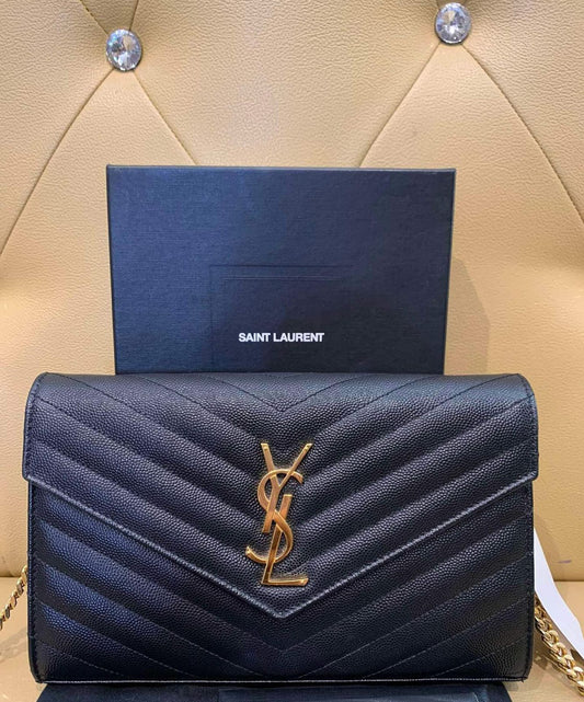 Saint Laurent Monogram Wallet on Chain