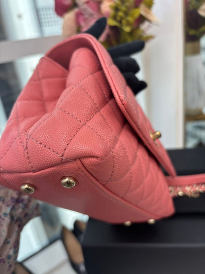 Chanel Coco Handle Mini – Caviar Leather in Coral Pink