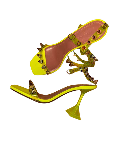 Amina Muaddi Julia vinyl sandal Size 40