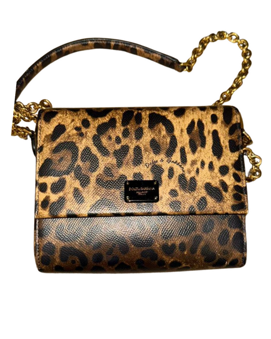 Dolce & Gabbana Leopard Print Shoulder Bag