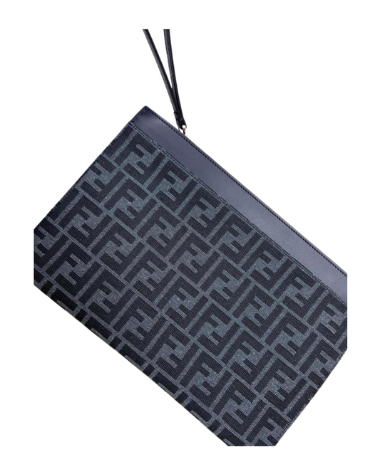 Fendi FF Jacquard Medium Flat Pouch