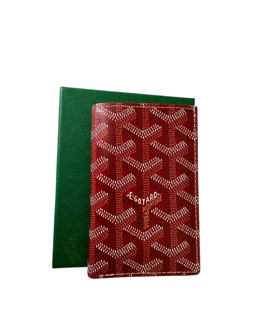 Goyard Monogram Canvas Petit Portefeuille zippe Bifold Wallet Red