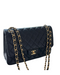 Chanel 2 fold bag black lamb skin