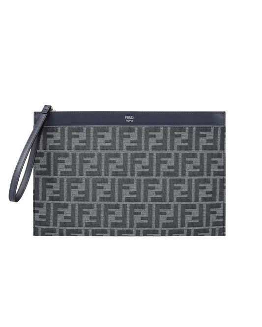 Fendi FF Jacquard Medium Flat Pouch