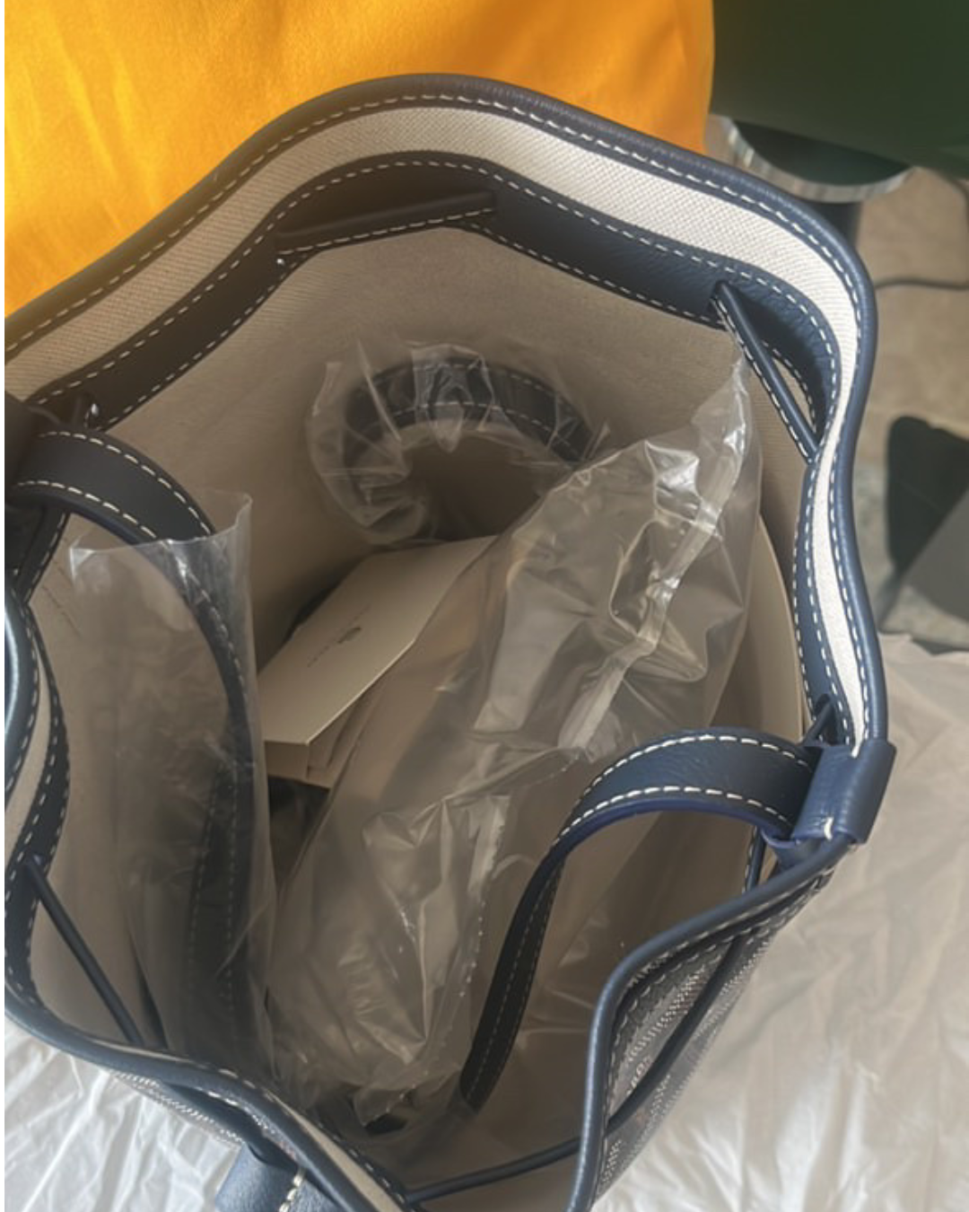 Goyard Petit Flot Bucket Bag – Navy Goyardine Canvas
