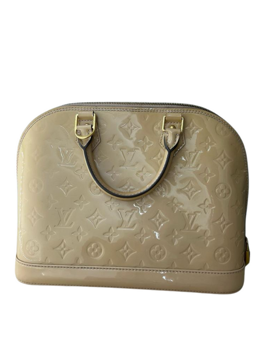 Louis Vuitton Alma PM Vernis Monogram bag beige